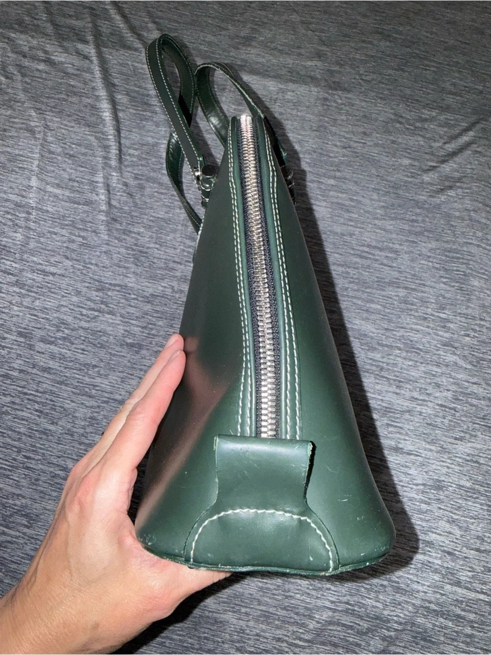 Dooney & Bourke Dark Green Leather Bintage Dome Satchel EUC - Picture 6 of 16